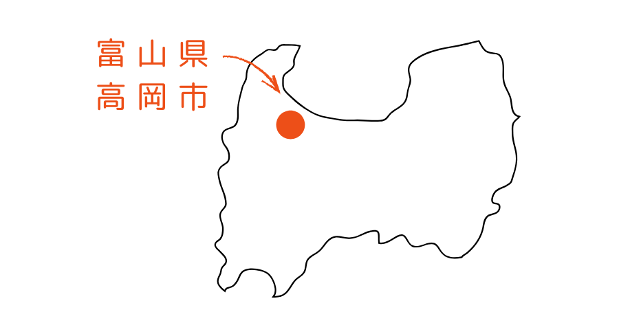 富山県の高岡市の地図